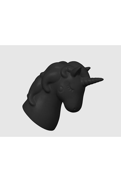 3DONE MODELS Unicorn Piggy Bank, money saving, early financial education, 3D printed, black, 15 cm