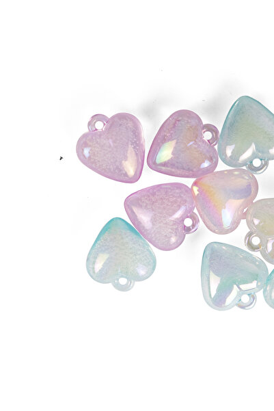 Prestij Boncuk Moale Colorat 3D 3cm Inimă Figura Breloc Accesoriu Mărgele Pla...