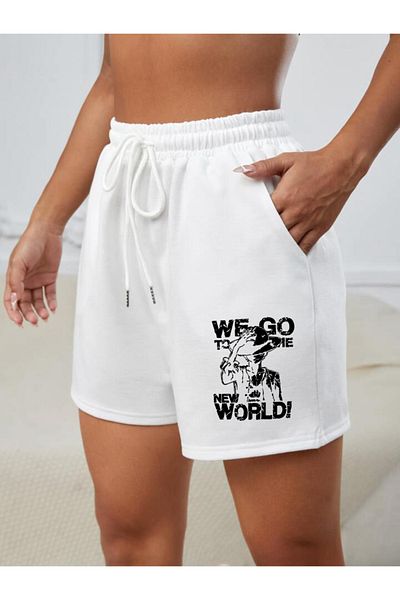 DEEPSENCE Women's White Shorts Comfortable Fit Wego Cotton Fabric
