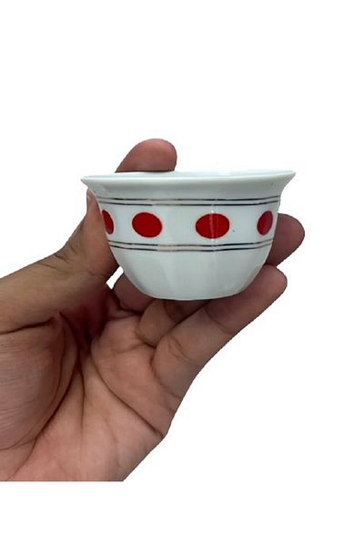 rexa Arabic Coffee Cup Set with Blue Polka Dots