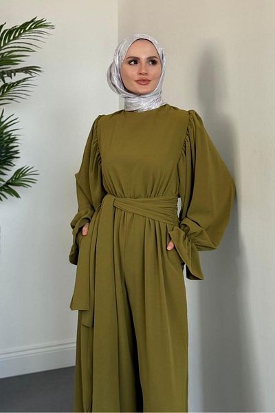 MERVEN AKYÜZ Ολόσωμη φόρμα Akel με ελαστική μέση Fat Green