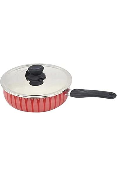 Trust Pro Non-stick Pot with Lid by Trust Pro in Red/Silver/Black 26 cm