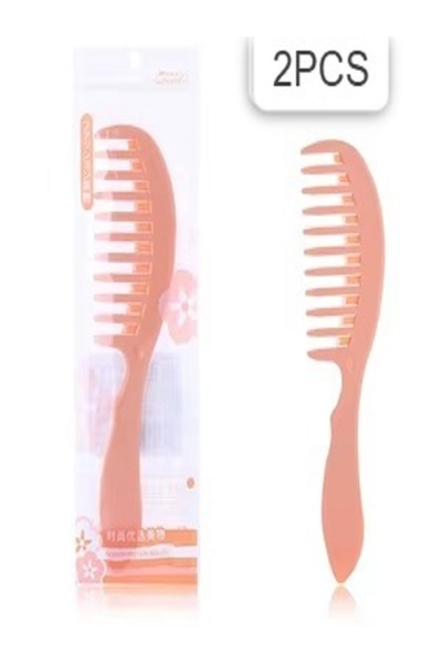 Generic قطعتين من مشط برتقالي الجودة لشعر ناعم وحريري