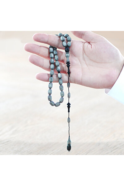 Tesbihane مسبحة كاتالين باللون الرمادي اللؤلؤي والأزرق الداكن مع نظام واحد لكل منها وحرفية ممتازة