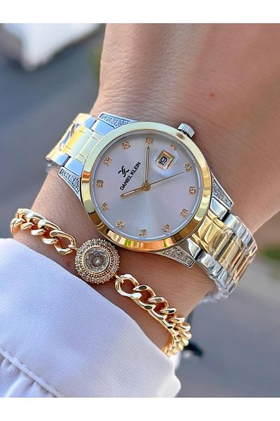 Daniel Klein Steel Cord 30 Mt Water Resistant Women Wrist Watch+Bracelet Byn.13782.2