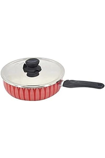 Trust Pro Non-stick Pot with Lid by Trust Pro in Red/Silver/Black 26 cm