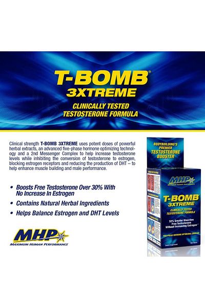 Mhp T-Bomb 3Xtreme, Energy Booster, 168 Caps, 56 Servings