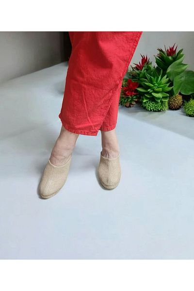GokceKundura06 Straw slippers