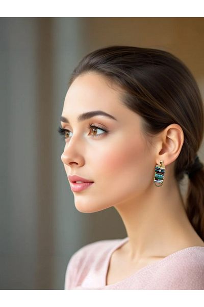 dela otantik Authentic Bohemian Women's Earrings with Colorful Beads - Handmade Ethnic Vintage Bijoux Jewelry with Stones Jewelry
