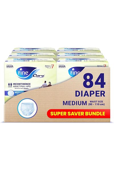 Fine Care Adult Protective Underwear for Men and Women, Medium Size, Waist 80 - 110 cm, 14 Pieces x