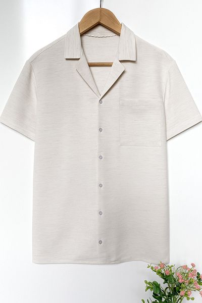 MİRMARONİ Summer Short-Sleeved Linen Men's Shirt