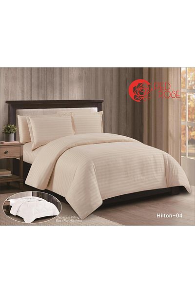 Red Rose Redrose Hotel Double Bedspread Set, High Quality, Movable Filling, 240 x 260 cm - White