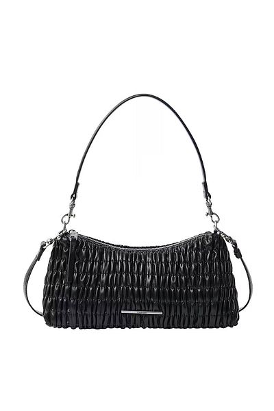 Calvin Klein Women's Rouched Shoulder Bag - Black