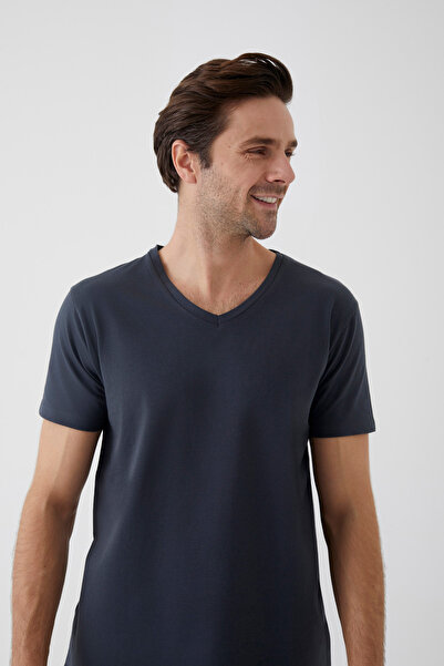 koza iç giyim Men's Cotton V-neck Short Sleeve T-shirt