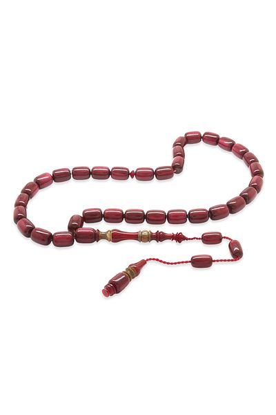 Tesbihane مصنوعة يدويًا بشكل رائع مع نظام Hitame Imame Kuka Capsule Cut Perlant Red Catalin Tesbih