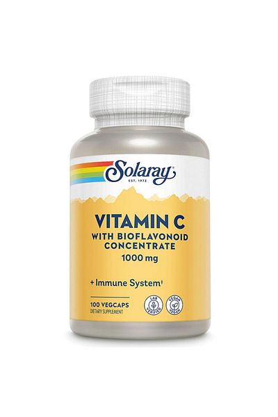 Solaray Vitamin C with Bioflavonoid Concentrate, 1000 mg, 100 Veggie Capsules