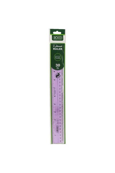 Roco Ruler Pink 12" (30 cm) Plastic/Flexi
