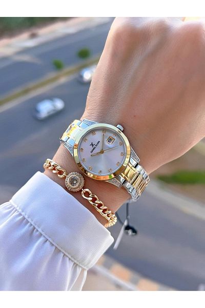 Daniel Klein Steel Cord 30 Mt Water Resistant Women Wrist Watch+Bracelet Byn.13782.2