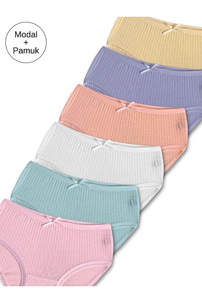 GizaKids Modal - Cotton Blend Girls' Slip Panties Set of 6