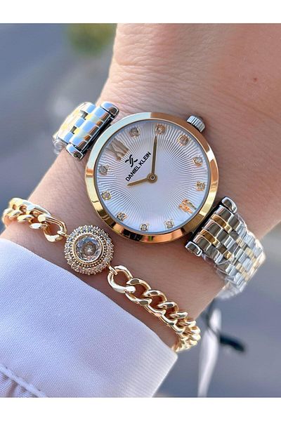 Daniel Klein Steel Cord 30 Mt Water Resistant Women Wrist Watch+Bracelet Byn.14094.3
