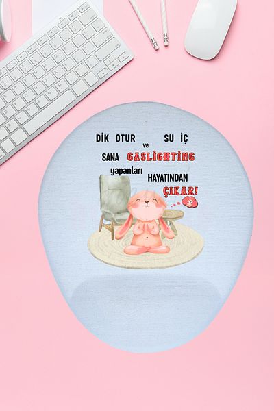 qoeuyl boutique Gaslighting Takes You Out of Life Printed Fun Oval / Rectangular Mousepad with Wrist Support