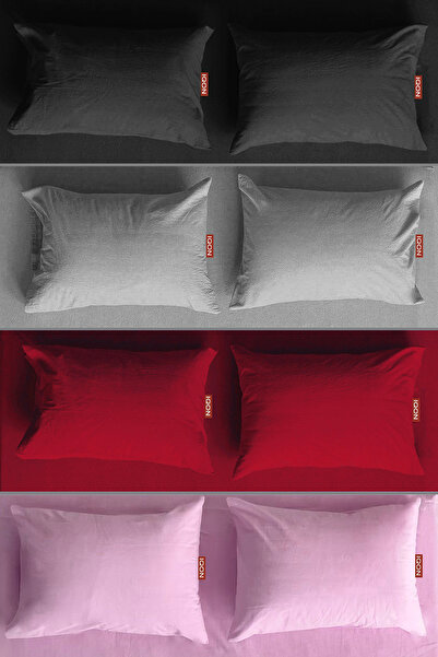 İQON غطاء وسادة 8 قطع |   أسود |   رمادي |   أحمر |   وردي |