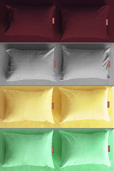 İQON Μαξιλαροθήκη 8 τεμαχίων |   μπορντό |   γκρι |   κίτρινο |   πράσινο |