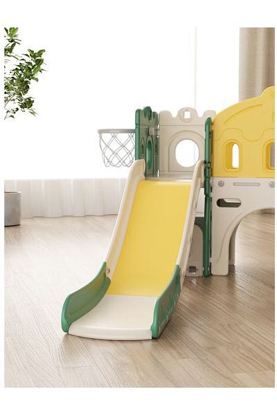 FULLJOY Large slide with bridge, play area and basketball