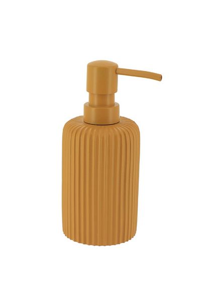 Tendence Elegant Design Polyresin Round Fluted Soap Dispenser Yellow 230ml
