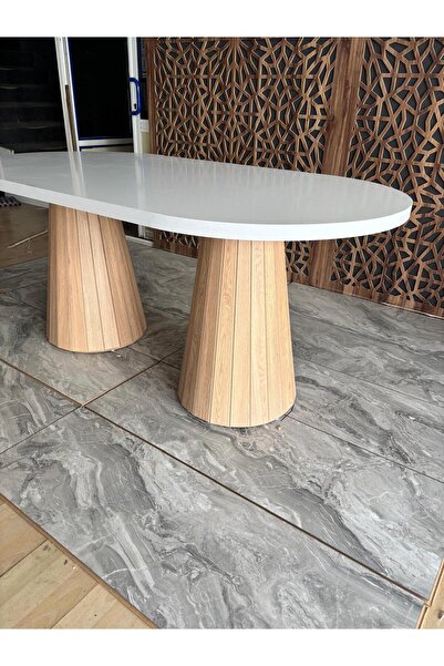 DOĞUKAN HOME Piramit Oval Yemek Masası Mutfak Masası Çalışma Masası Ofis Masası