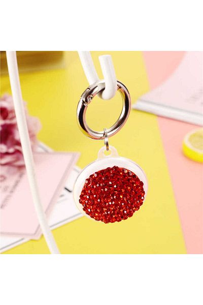ENSUENO Inc Airtag 03 Compatible Silicone Keychain-Red
