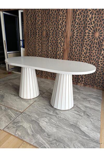 DOĞUKAN HOME Oval Piramit Salon Masası Mutfak Masası Ofis Masası Çalışma Masası