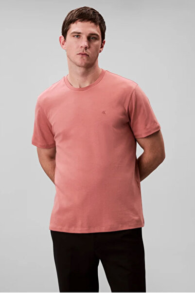 Calvin Klein Erkek Somon Renkli Supima Pamuk T-Shirt - Rose