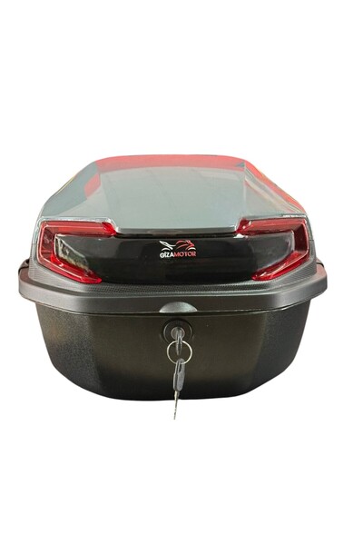 GİZA MOTOR Motosiklet Arka Çanta 33 Lt Kapasite Metalik (Parlak) Koyu Nardo Gri
