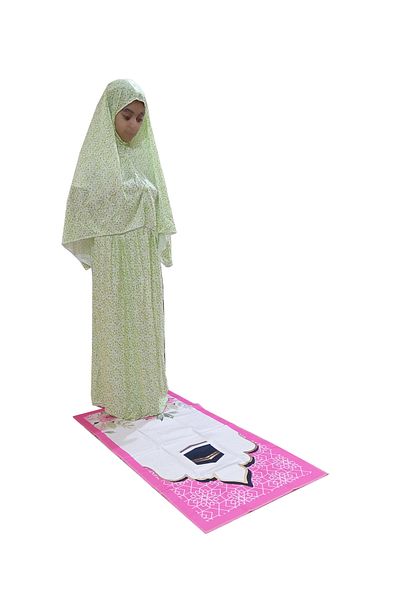 SDD Girls' 2-piece prayer set, sheet and rug, multi-colored, 7-8 years old