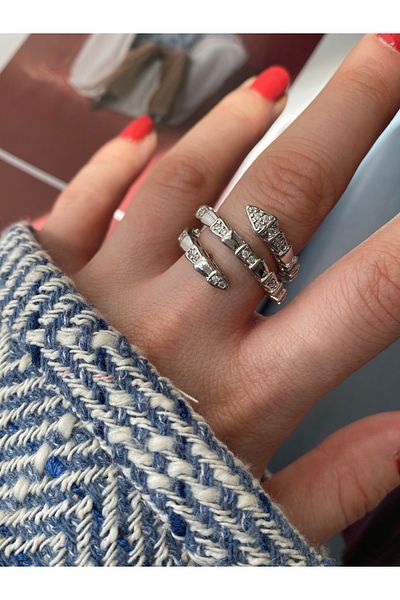Pinery Jewels 3 Rows Snake Bottom Adjustable Women's Ring