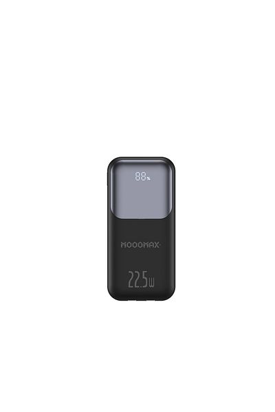 MOOGMAX 10000mAh Compact Universal Power Bank with Fast Charging and Digital Display with 2 Built-in Cables and USB-A and Type-C Outputs