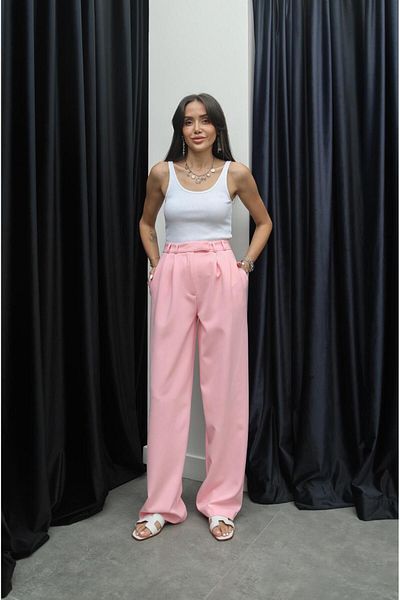 Havoş Pink Pleated Palazzo Pants