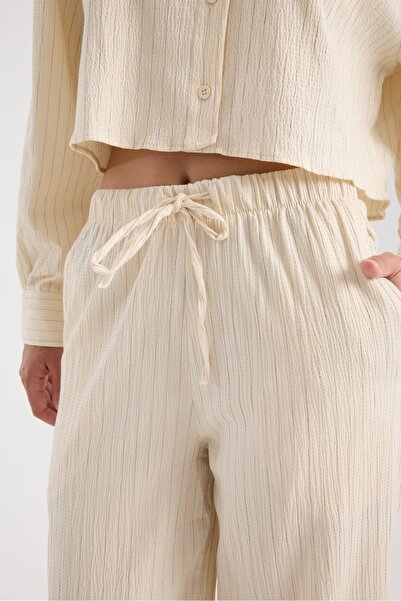 Store 100% Cotton Women's Shirt and Trousers Set - Relaxed Fit Summer Combination