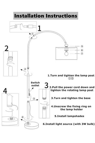 Cady One Kadi One Long Lamp and LED Floor Lamp for Living Room with Adjustable Cylinder Shade and Remote Cont
