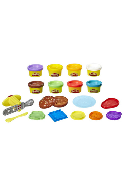 Hasbro Play-Doh Kitchen Creations Plasticine Set, Burgers and Fries Creative Set