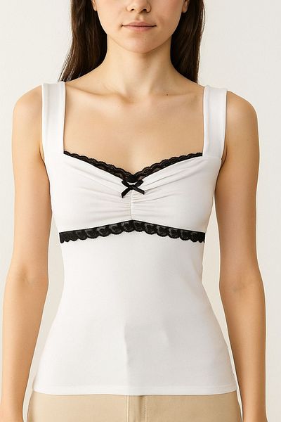Karakedi Vintage Style Lace Detailed Strap Body