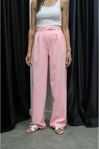 Havoş Pink Pleated Palazzo Pants