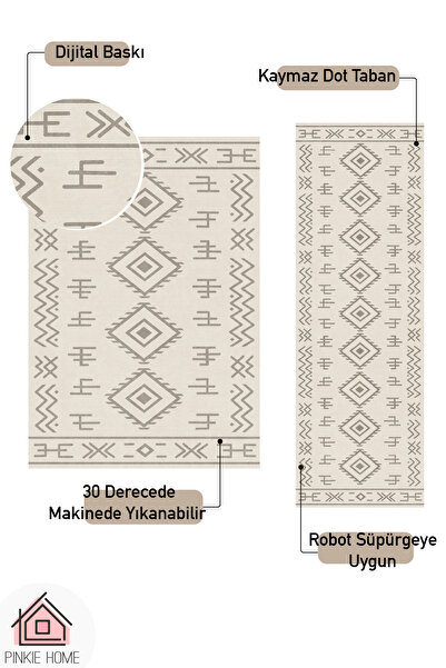 PINKIE HOME Μοντέρνο χαλάκι διαδρόμου κουζίνας που πλένεται στο πλυντήριο, αντιολισθητική βάση, ανθεκτικό στους λεκέδες-58