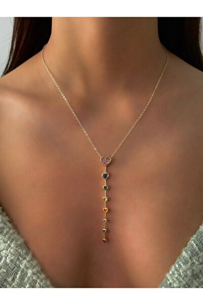 h&b design jewel Çelik Kalpli Y Kolye