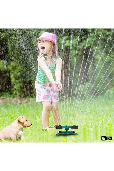 SIKS Rotary Sprinkler For Garden With 3 Arms, Garden Sprinkler, 12 Spray Nozzles, 360 Degrees