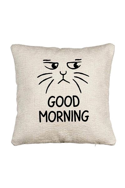 BEKZ Fata de perna Canapea, Model Good Morning, 40x40 cm, Cu fermoar