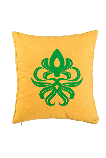 BEKZ Față de pernă, model de artă abstractă, 40x40 cm, galbenă