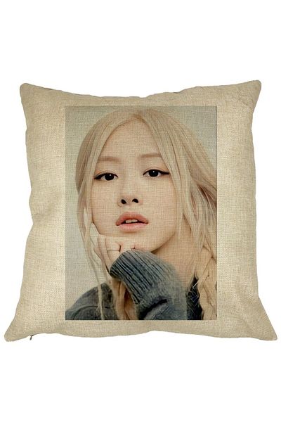 BEKZ Perna Decorativa BlackPink Rose 1, 40×40 cm, Husa Detasabila, Burduf