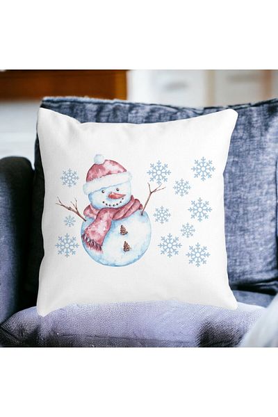 BEKZ Perna Decorativa de Craciun Om de Zapada, 1, 40x40 cm, Alba, Mata, Husa Detasabila, Burduf